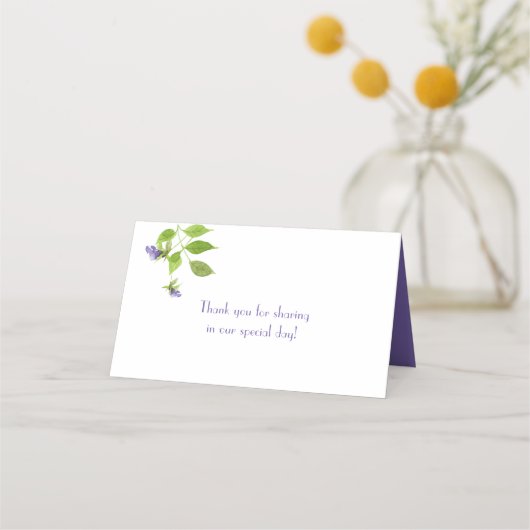 Paarse Wildflower Blossoms laat plaats kaarten Plaatskaartje (Achterkant)