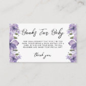 Paarse Wildflower Boeken voor Baby Informatiekaartje (Voorkant)