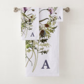 Paarse Wildflower Boeket Waterverf Bloemen Bad Handdoek (Insitu)