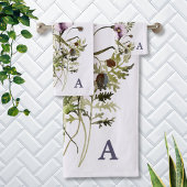 Paarse Wildflower Boeket Waterverf Bloemen Bad Handdoek