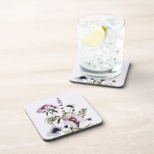 Paarse Wildflower Boeket Waterverf Bloemen Bier Onderzetter (Rechterzijde)