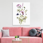 Paarse Wildflower Boeket Waterverf Bloemen Canvas Afdruk (Insitu (Woonkamer))