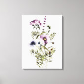 Paarse Wildflower Boeket Waterverf Bloemen Canvas Afdruk (Voorkant)