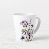 Paarse Wildflower Boeket Waterverf Bloemen Latte Mok (Rechterhoek)