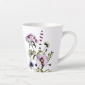 Paarse Wildflower Boeket Waterverf Bloemen Latte Mok (Rechts)