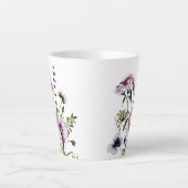 Paarse Wildflower Boeket Waterverf Bloemen Latte Mok (Voorkant)