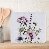 Paarse Wildflower Boeket Waterverf Bloemen Snijplank