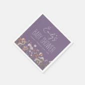 Paarse Wildflower Boho Baby shower in bloei Servet (Hoek)