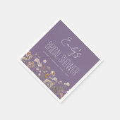 Paarse Wildflower Boho Vrijgezellenfeest in bloei Servet (Hoek)