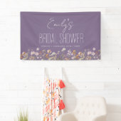 Paarse Wildflower Boho Vrijgezellenfeest Spandoek (Insitu)