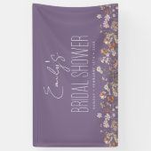 Paarse Wildflower Boho Vrijgezellenfeest Spandoek (Verticaal)