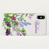 Paarse Wildflower Bouquet iPhone / iPad case (Achterkant (horizontaal))
