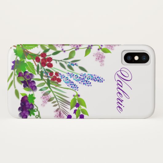 Paarse Wildflower Bouquet iPhone / iPad case (Achterkant (horizontaal))