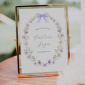 Paarse Wildflower Bow aangepaste tekst teken Poster