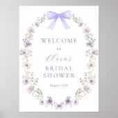Paarse Wildflower Bow Vrijgezellenfeest Welkomstbo Poster (Voorkant)