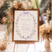 Paarse Wildflower Bow Vrijgezellenfeest Welkomstbo Poster