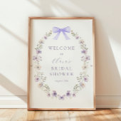 Paarse Wildflower Bow Vrijgezellenfeest Welkomstbo Poster