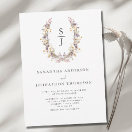 Paarse Wildflower bruiloft uitnodiging