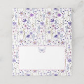 Paarse Wildflower Butterfly Blank Place Card Plaatskaartje (Buitenkant ongevouwen)