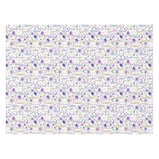 Paarse Wildflower Butterfly Pattern tafelkleed (Voorkant (Horizontaal))