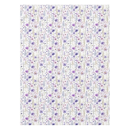 Paarse Wildflower Butterfly Pattern tafelkleed (Voorkant)