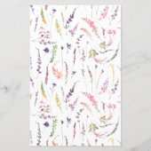 Paarse Wildflower Calligraphy Wedding Menu (Achterkant)