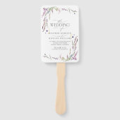 Paarse Wildflower Calligraphy Wedding Programme Handwaaier (Voorkant)