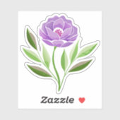 Paarse Wildflower Custom-Cut Vinyl Sticker (Vel)