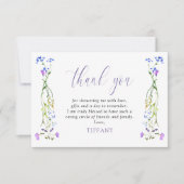  Paarse Wildflower Delicate Bloemen Bedankkaart (Voorkant)