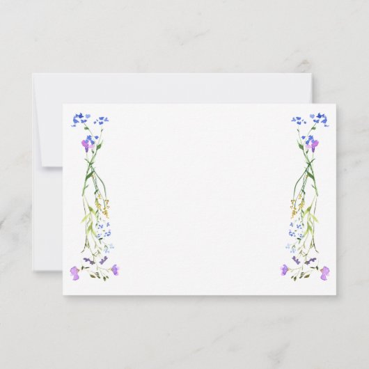  Paarse Wildflower Delicate Bloemen Bedankkaart (Achterkant)