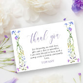  Paarse Wildflower Delicate Bloemen Bedankkaart