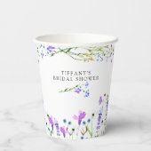 Paarse Wildflower Delicate Bloemen Vrijgezellenfee Papieren Bekers (Achterkant)