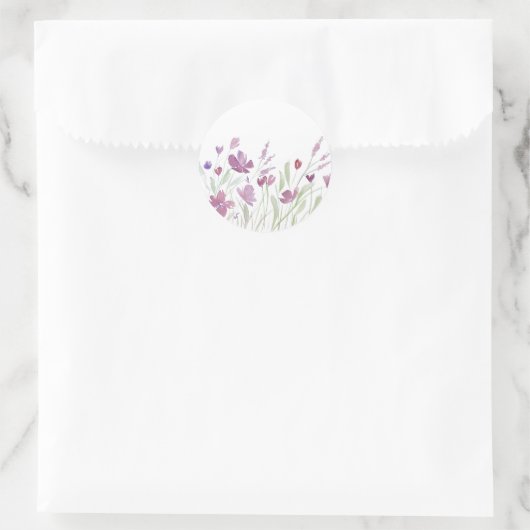Paarse Wildflower envelop stickers (Tas)
