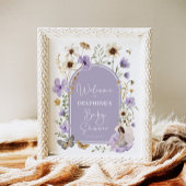 Paarse Wildflower Fairy Baby shower Welkom Poster