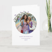 Paarse Wildflower Foto Lijst Happy Moederdag Kaart (Voorkant)