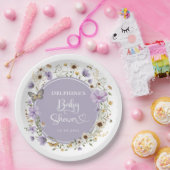 Paarse Wildflower Garden Baby in Bloom Shower Papieren Bordje (Feest)