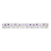 Paarse Wildflower Garden Butterfly Satin Ribbon Satijnen Lint (Voorkant)