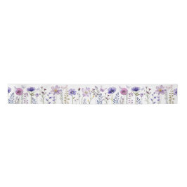 Paarse Wildflower Garden Butterfly Satin Ribbon Satijnen Lint