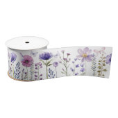 Paarse Wildflower Garden Butterfly Satin Ribbon Satijnen Lint (Spoel)