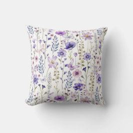 Paarse Wildflower Garden Pattern Sierkussen