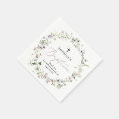 Paarse "Wildflower Girl Baptism Paper Napkin" Servet (Hoek)