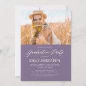 Paarse Wildflower Graduation Party Arch Foto Kaart (Achterkant)