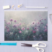 Paarse Wildflower Green Field Decoupage Tissuepapier (Craft)