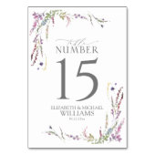 Paarse Wildflower kalligrafie bruiloft Kaart (Voorkant)