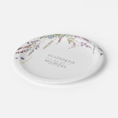 Paarse Wildflower kalligrafie bruiloft Papieren Bordje (Gekanteld)