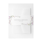 Paarse Wildflower kalligrafie bruiloft Uitnodigingen Wikkel (Voorkant Voorbeeld)