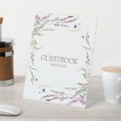 Paarse Wildflower kalligrafie Buurboek Reclamebord Met Voetstuk (Insitu)