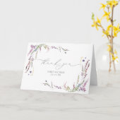 Paarse Wildflower kalligrafie Weddenschap Hartelij Kaart (Gele Bloem)