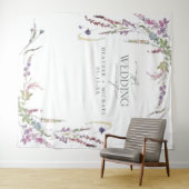 Paarse Wildflower kalligrafie Weduwfoto Wandkleed (In Situ (horizontaal))