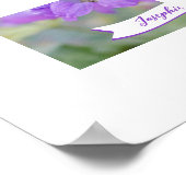 Paarse Wildflower Kind aangepaste foto en naam Poster (Hoek)